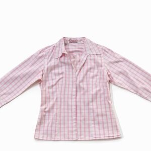 Thomas Pink Pink and White Checkered Women's Top